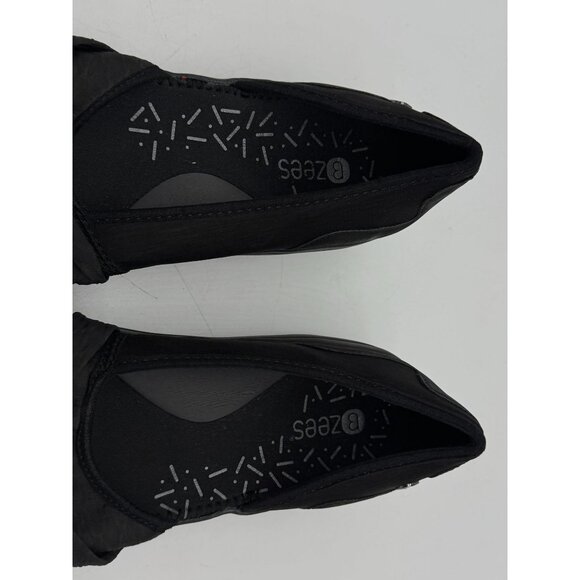 Bzees Womens Remix Sneakers Size 9M Black Slip On Peep Toe Casual Comfort Knot - Picture 5 of 12